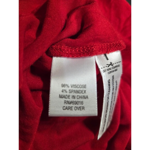 Laura‎ Ashley Red Embellished Scoop Neck 3/4 Sleeve Top Women's XL - Picture 6 of 7